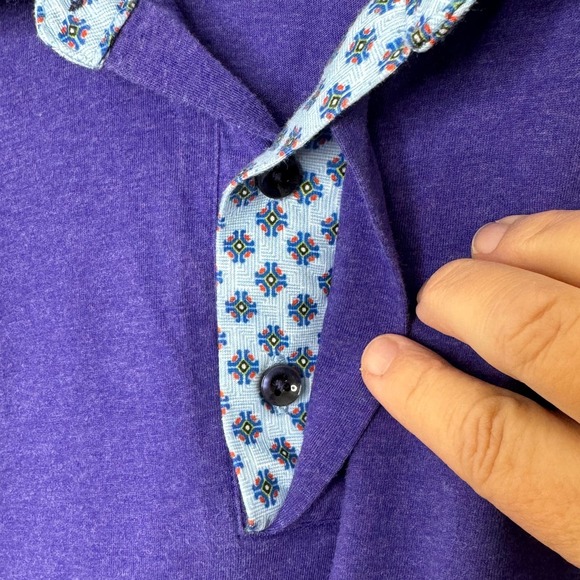 Robert Graham Polo Mens Large Purple - Picture 3 of 11
